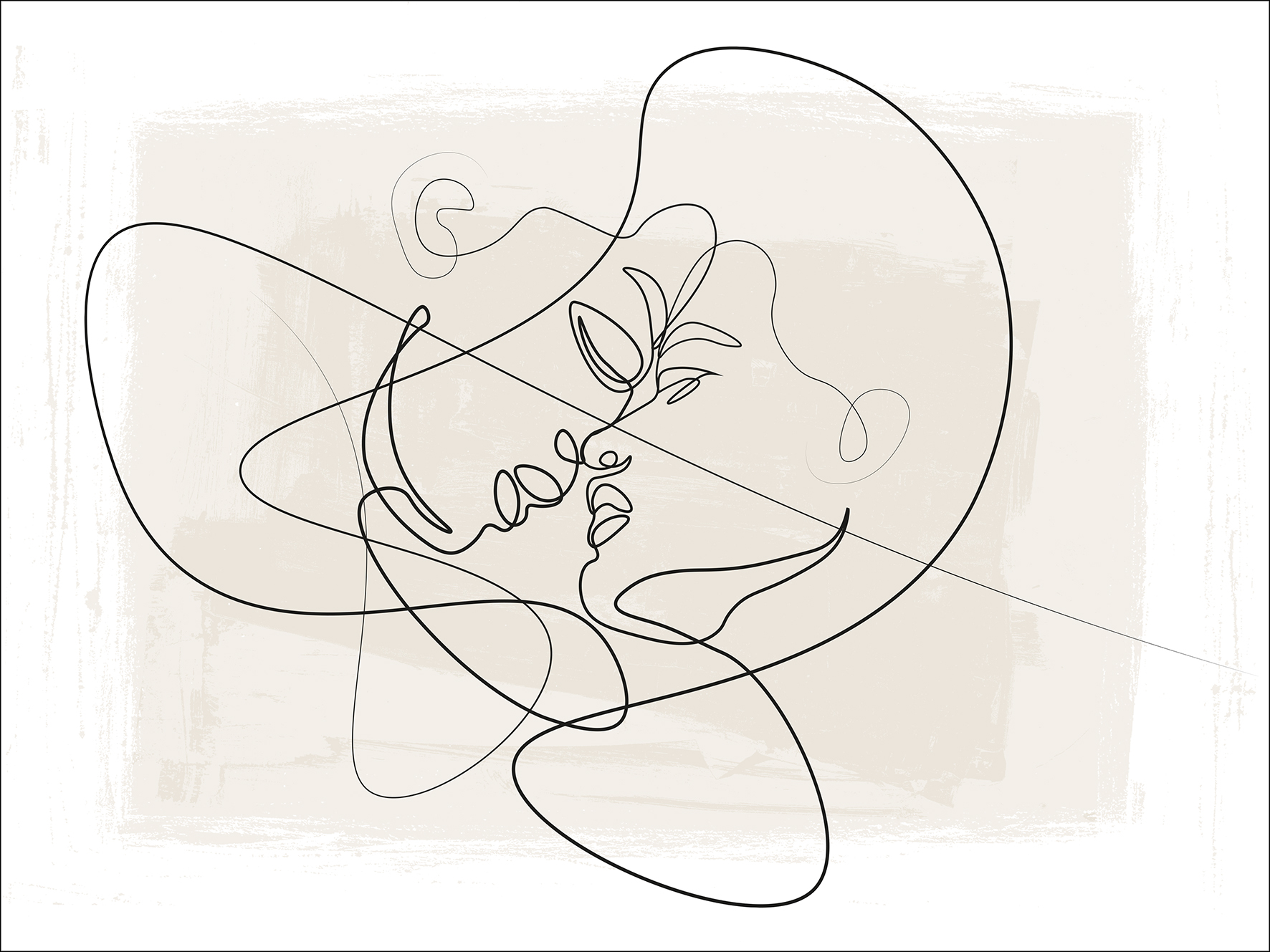 ProArt Glas-Art 80x60cm Line Art Faces VI ProArt Glas-Art 80x60cm Line Art Faces VI
