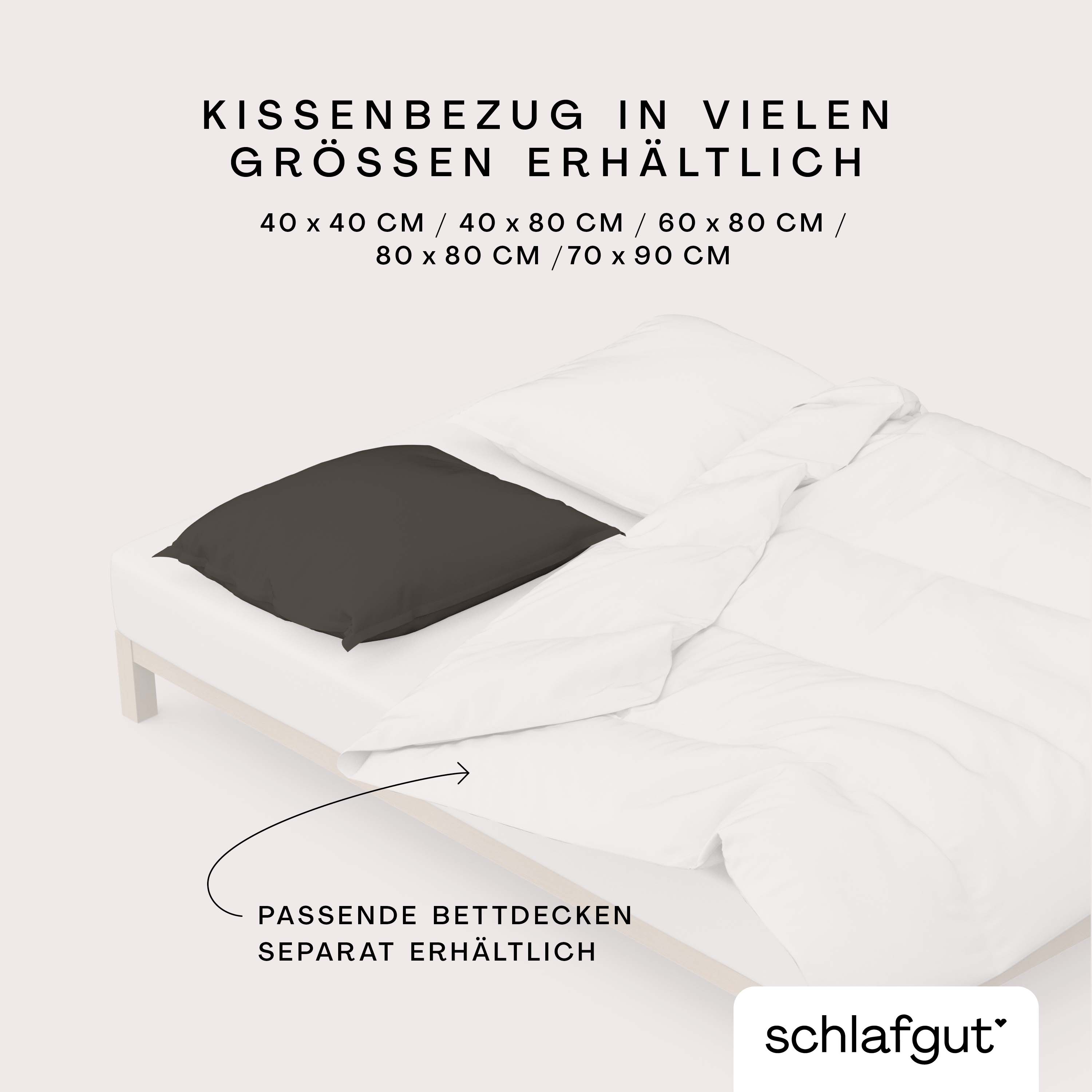 Schlafgut Kissenbezug 40x80 cm KISSENBEZUG in sand deep Schlafgut Kissenbezug 40x80 cm KISSENBEZUG in sand deep, bettdecken, kissenbezug, bettzubehör, doppelbett, schlafzimmerdekoration
