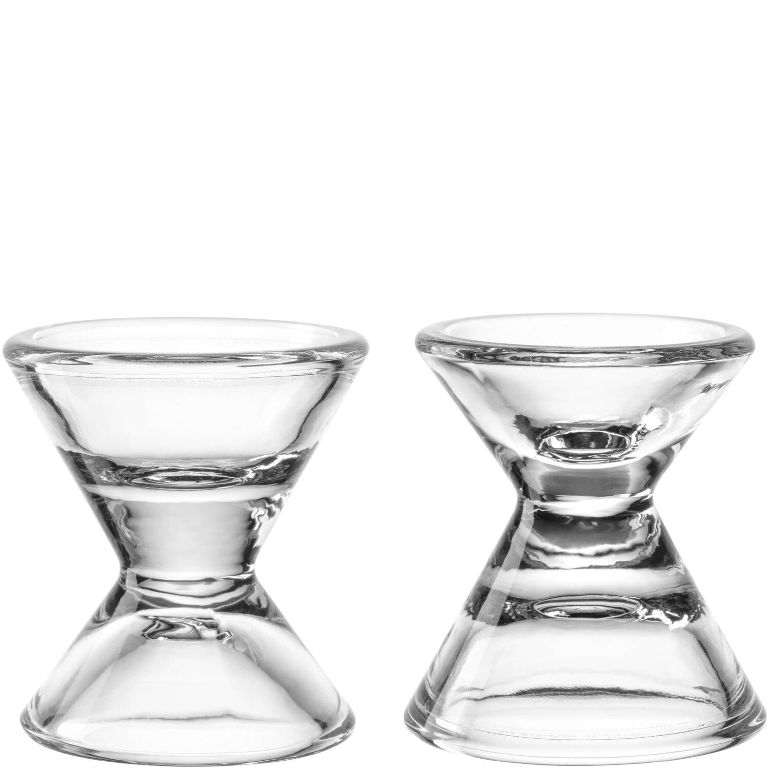 Leonardo Eierbecher-Set 2-tlg. GIORNO in Farbe klar, Hourglass, Glas, Doppelt, Klar, Deko-Objekt