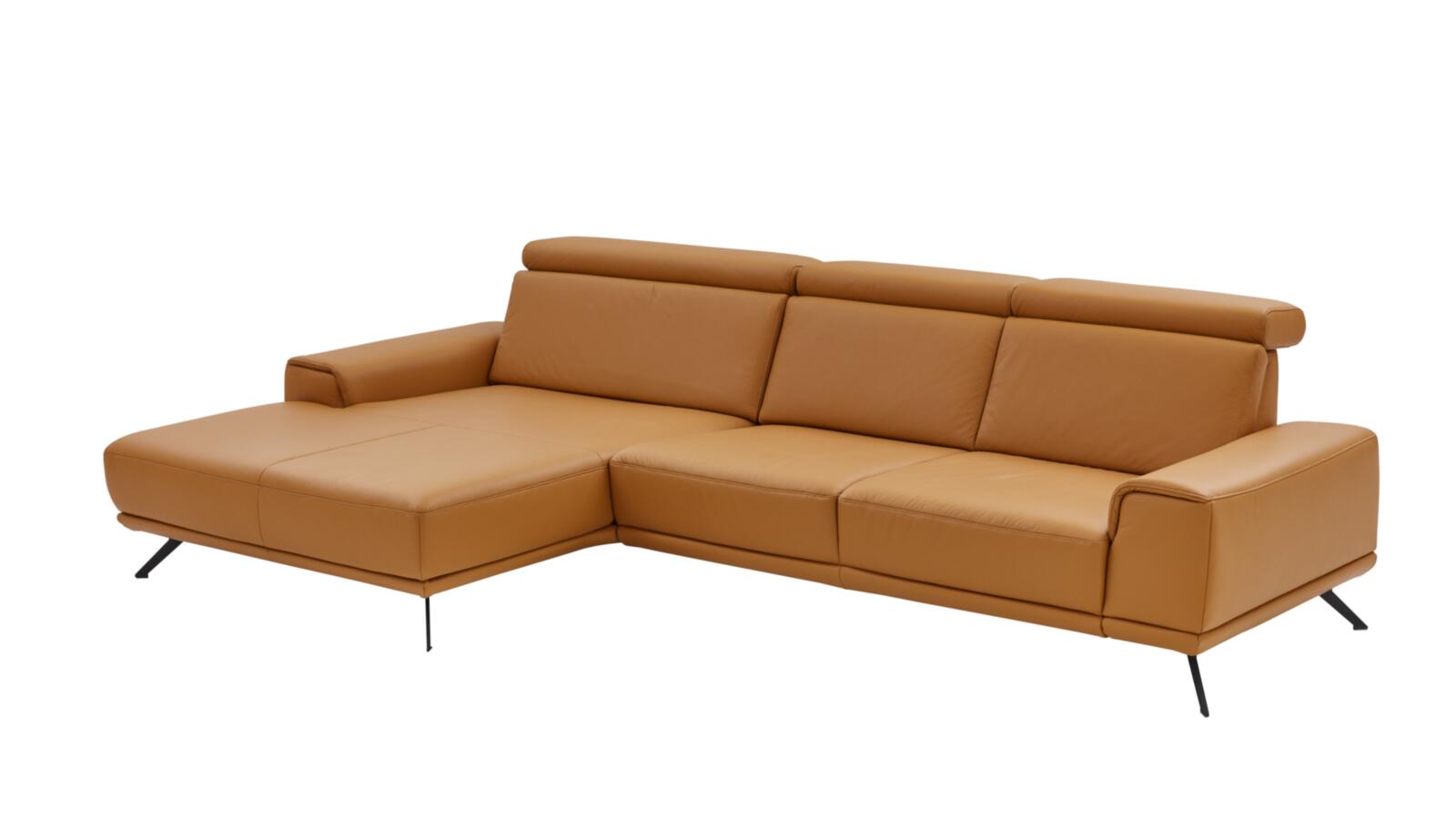 Modulmaster Polstergruppe MM-PN1167 ca. 335x188cm in Leder Torro kurkuma, Sofa, Ecksofa, Leder, Kupferbraun, Metallbeine