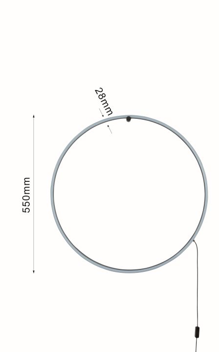 Global Technics LED-Wandleuchte SCOPELLO 1-flammig in Farbe schwarz, Ring, Kette, Draht, Metall, Kabel