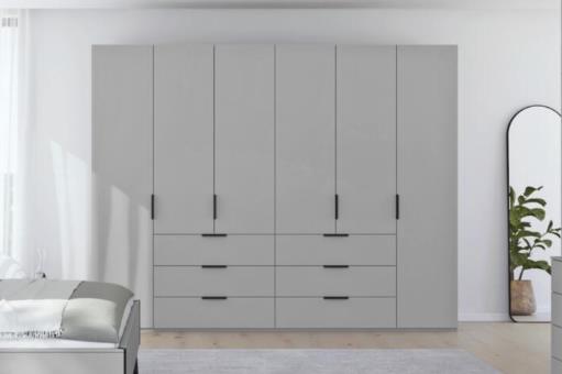 Rauch Möbelwerke Drehtürenschrank VIANO in Front und Korpus seidengrau