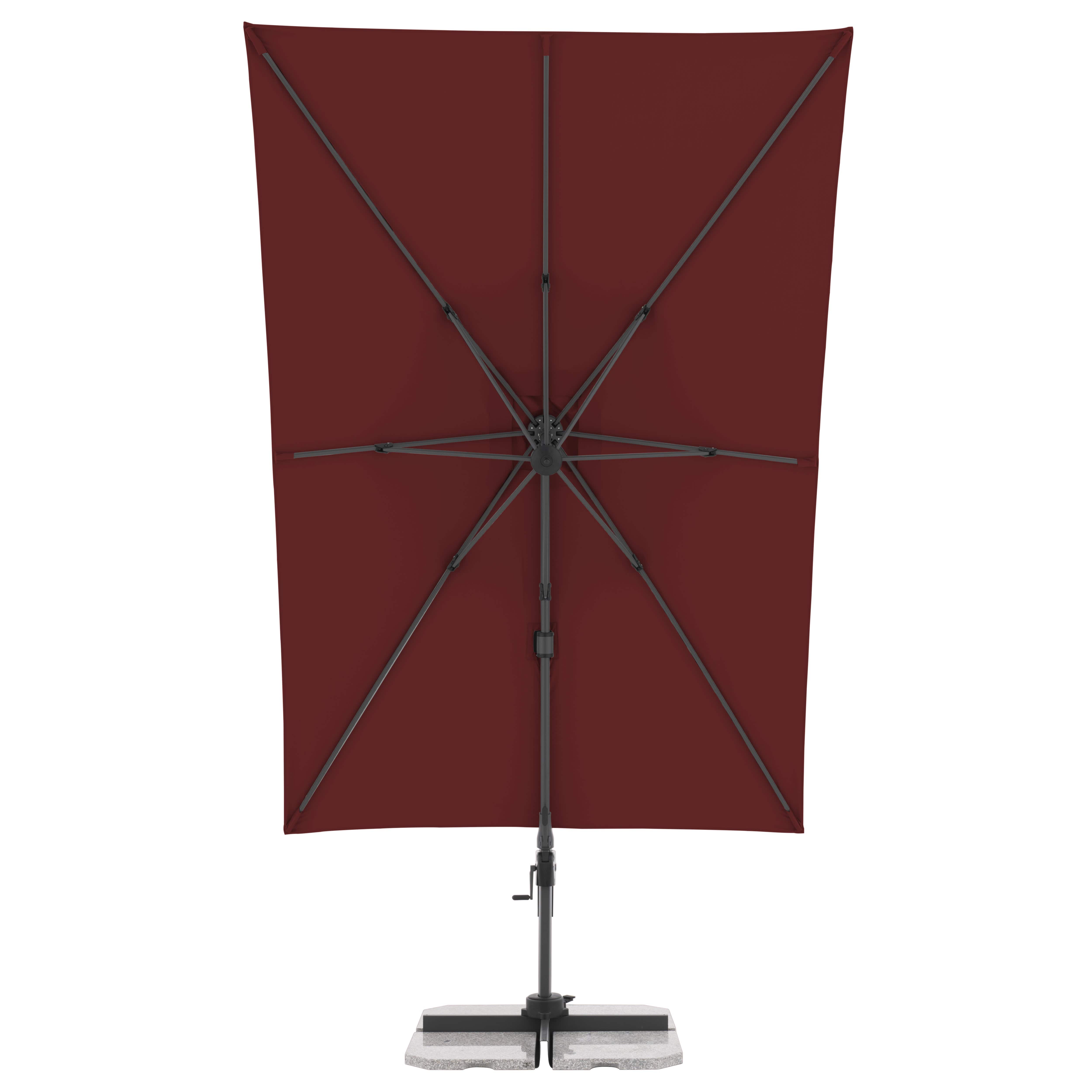 Doppler Pendelschirm ACTIVE GREEN in bordeaux, Schirm, Markisolette, Aufsteller, Stativ, Bodenplatte