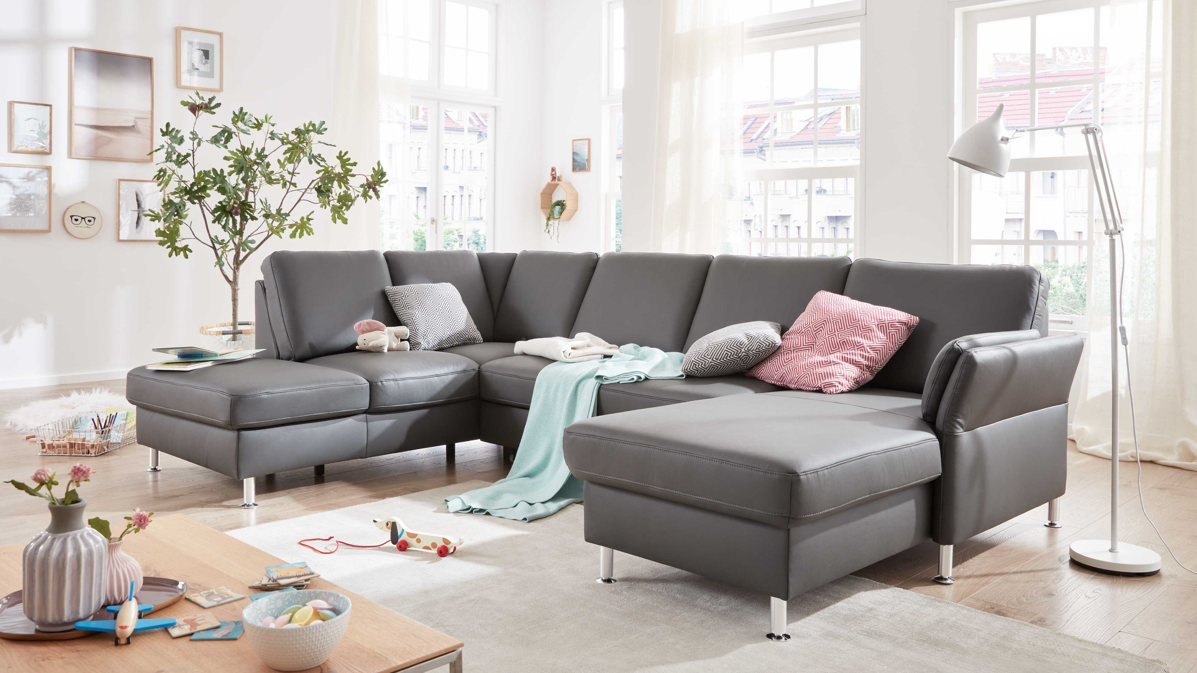 Modulmaster Polsterrundecke MM-PN1080 ca. 200x305x168cm in Leder Torro anthrazit Modulmaster Wohnlandschaft in Leder Torro anthrazit