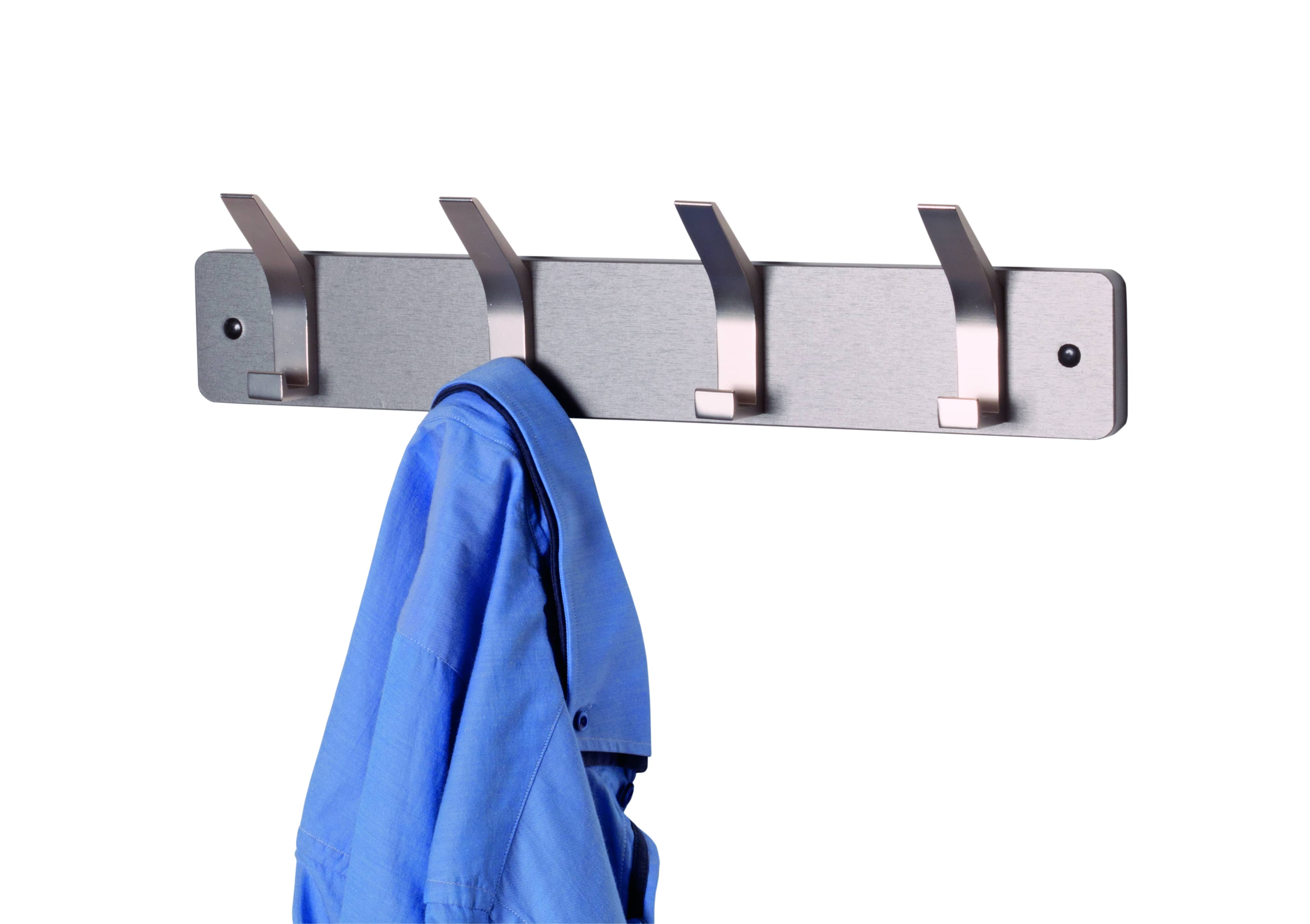 Haku Möbel Garderobenleiste TEDDY ca.B45 H10 T6 cm in MDF Dekor graumetallic, Kleiderständer, Elektronik, Hardware, Kleidung, Mantel