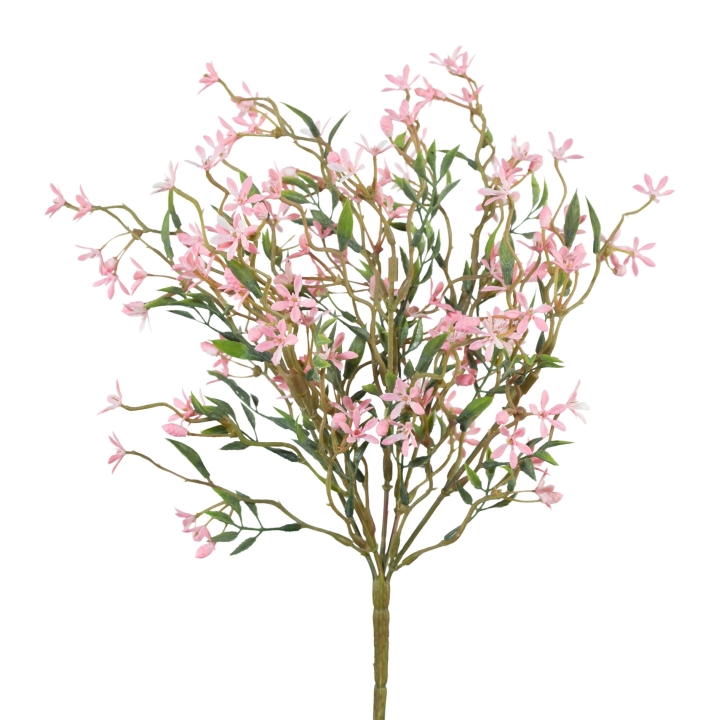 Gasper Jasmin-Busch 1/Poly, 35 cm, in Farbe Rosa, pink blossoms, artificial tree, flowering shrub, green leaves, pink flowers