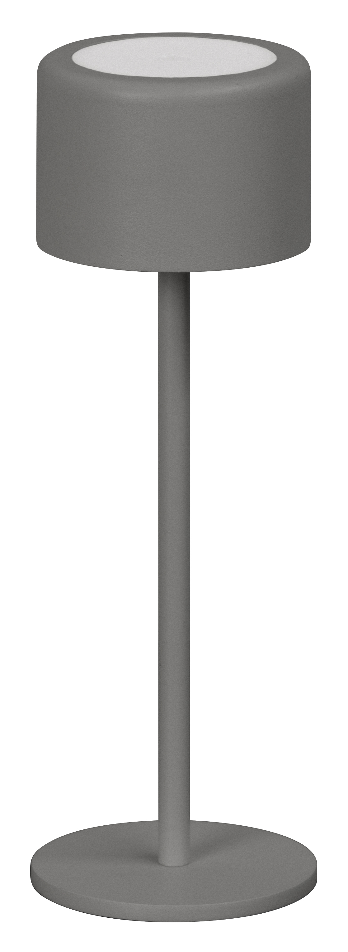 FH Lighting LED-Tischleuchte JUNA in Metall sandgrau, tischlampe, lampenfuß, grau, rund, minimalistisch