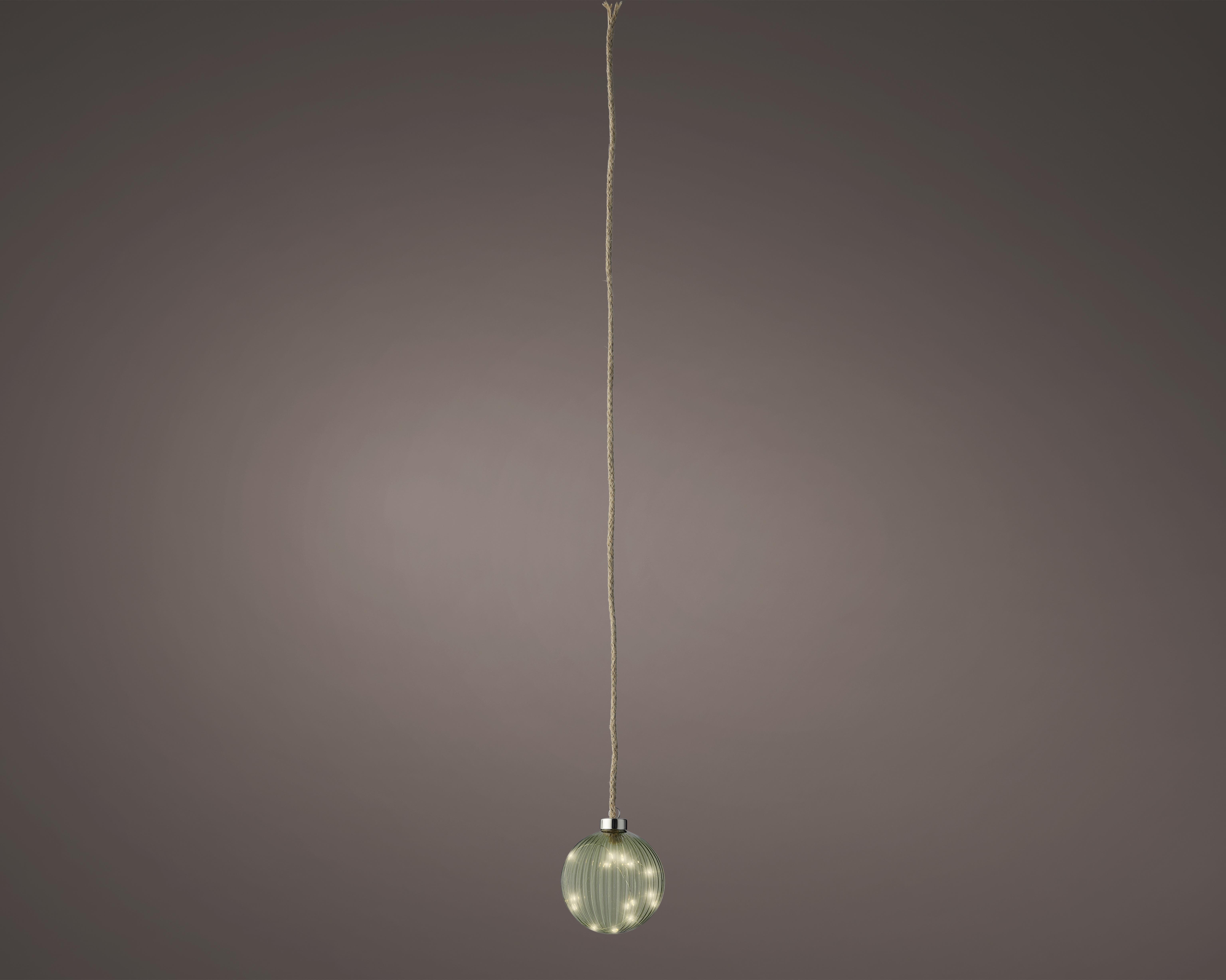 Kaemingk LED Kugel indoor, D10.00cm-15L 487596 , D10 cm in Grün/Weiß, Zubehor, Kronleuchter, Lampe