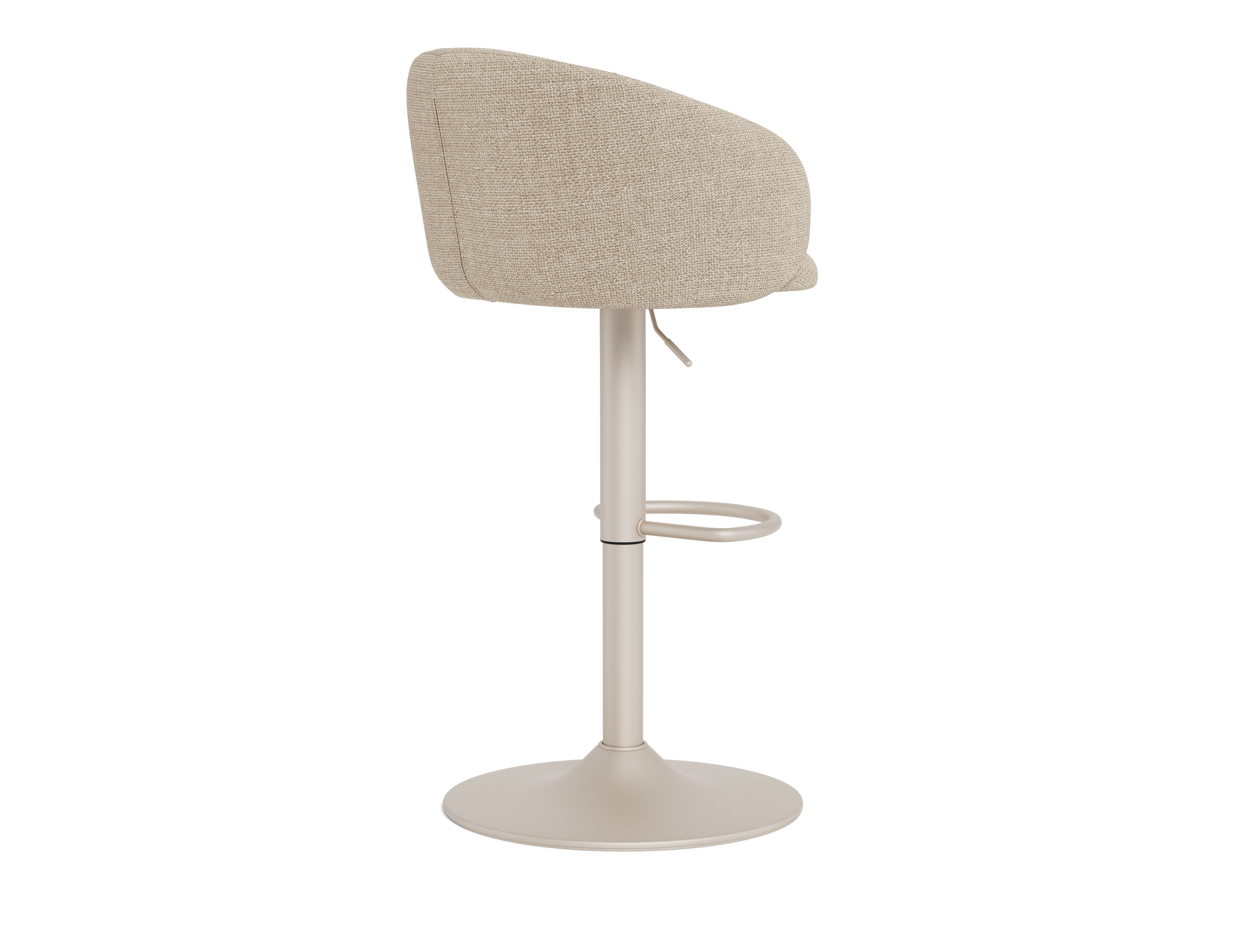 Barhocker ELEANOR in Stoff Basel beige 24, Barhocker, Beige, Stoffbezug, Hocker mit Rückenlehne, Metallfuß