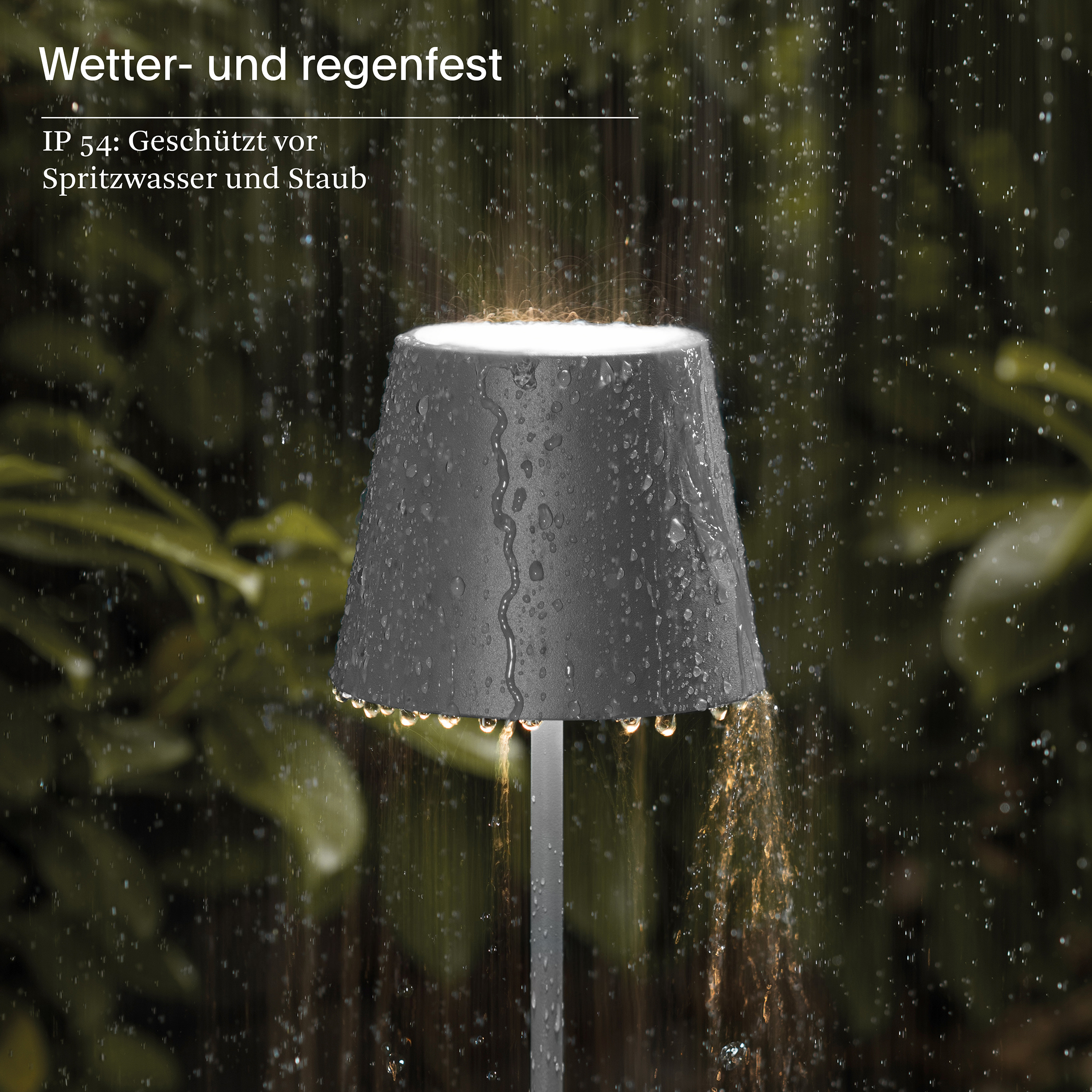 Sigor LED-Akku-Tischleuchte Nuindie in Farbe graphitgrau, dimmbar