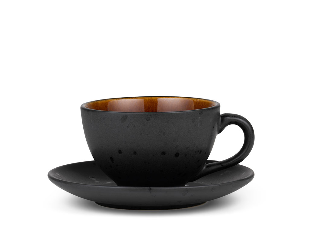 BITZ Tasse mit Untertasse 0,24 Liter in Farbe schwarz/amber