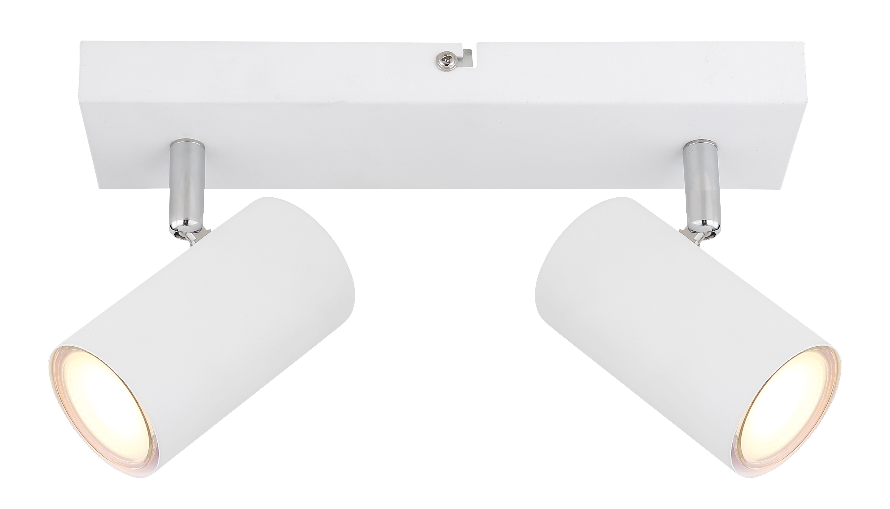 Strahler in Metall weiß, deckenlampe, wandlampe, niedrige-kopf-hoehe, zwei-lampe, weiße-lampe