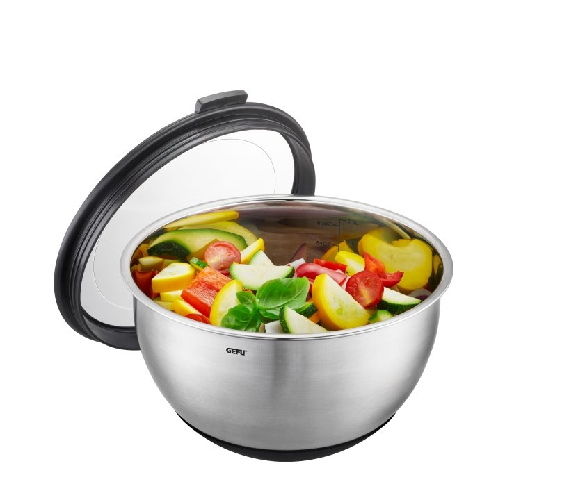 GEFU Edelstahlschüssel MUOVO schwarz/silber