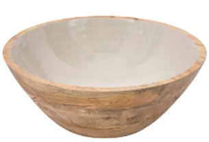 Enamel Bowl Singita in elephant grey 960, Schale, Keramik, Holzoptik, Beige, Tiefes Gefäß