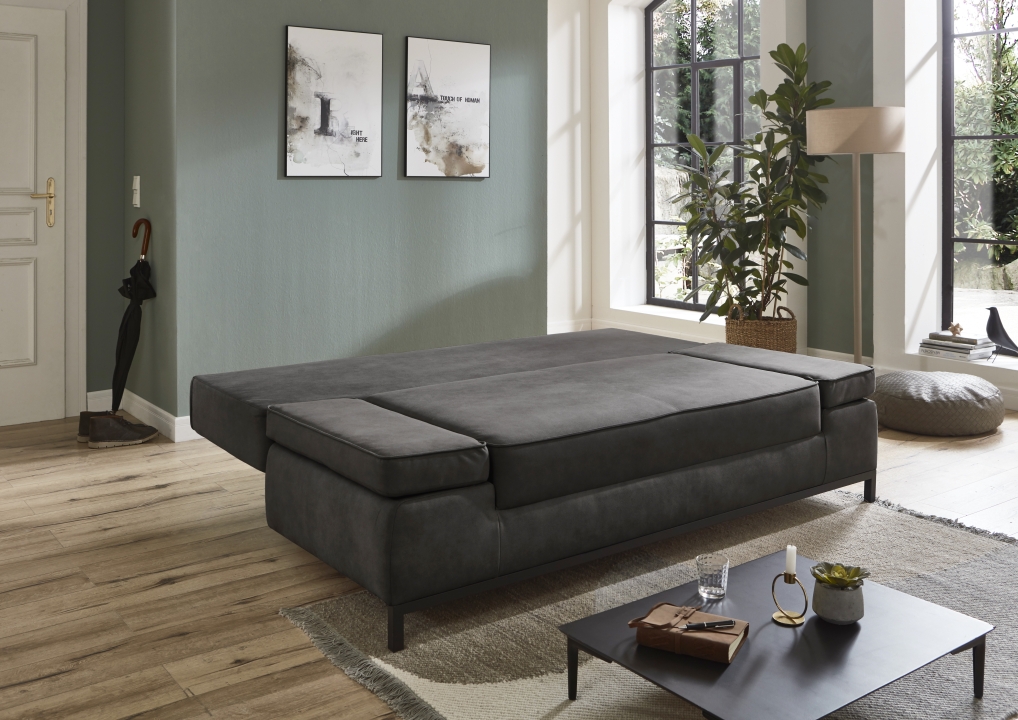 Sun Garden Schlafsofa JARNY ca. 145x202cm in Stoff anthrazit