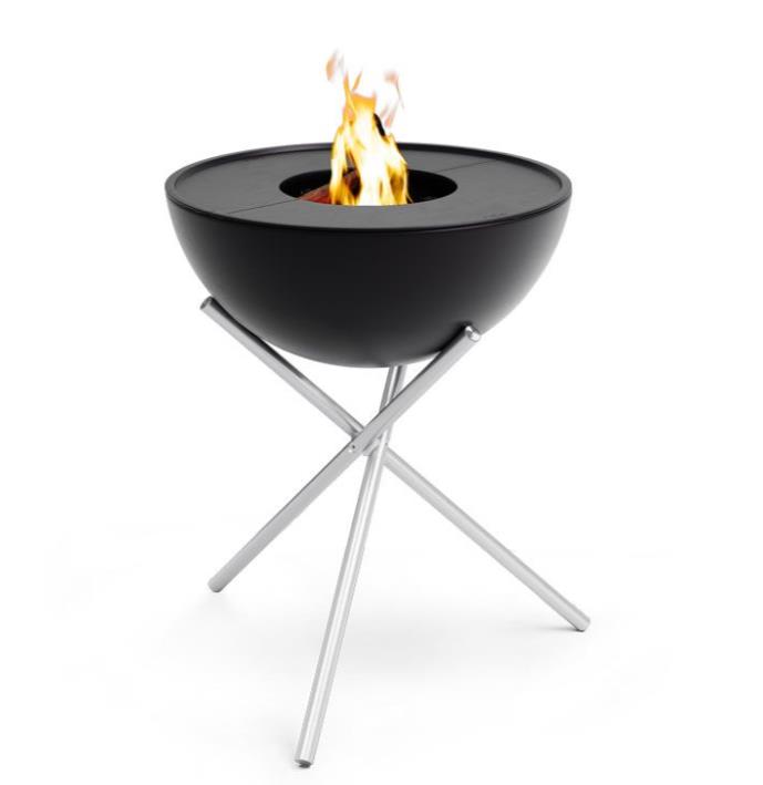 Plancha-Grillset hoch BOWL 57 in Durchm. 57cm, H74cm, Feuerkorb, Feuerschale, Schale, Stahlgestell, Gartenofen