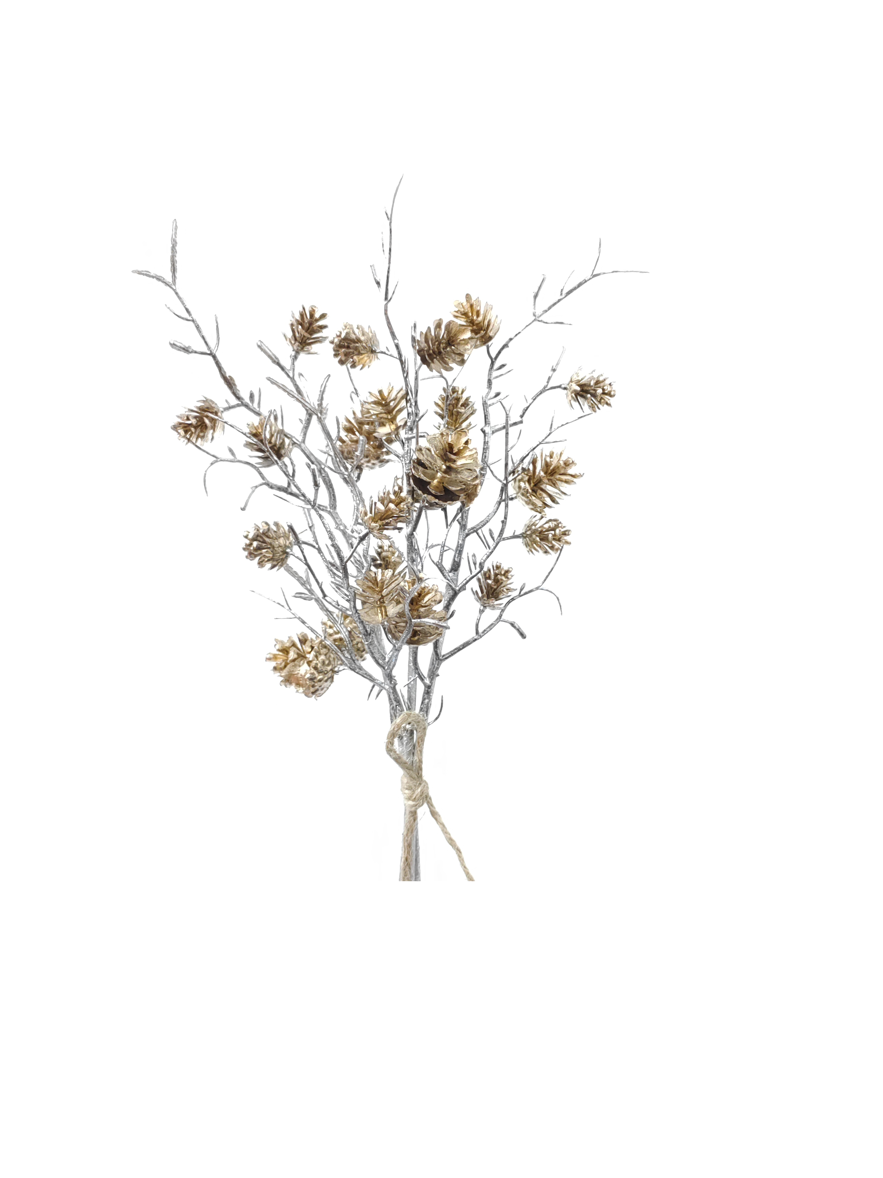 Flower Manufaktur Zapfenbund ca. 30cm in Farbe Champagner/Camelie