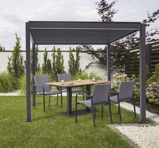 Best Freizeitmöbel Terrassenüberdachung CADIZ aus Aluminium anthrazit
