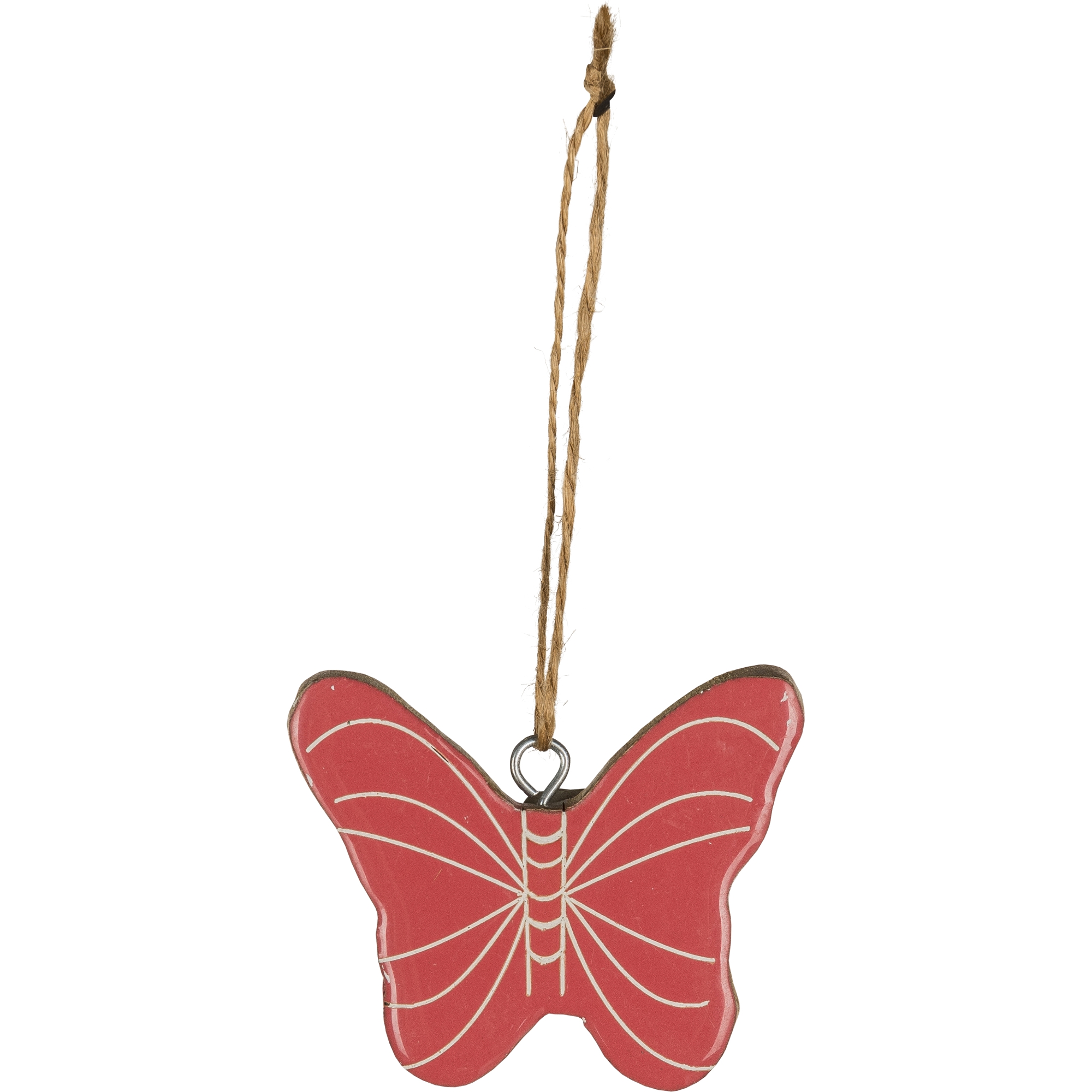 Gasper Holz, in Farbe Rosa, Schmetterling, Holzanhänger, Rote Dekoration, Aufhänger, Kunsthandwerk