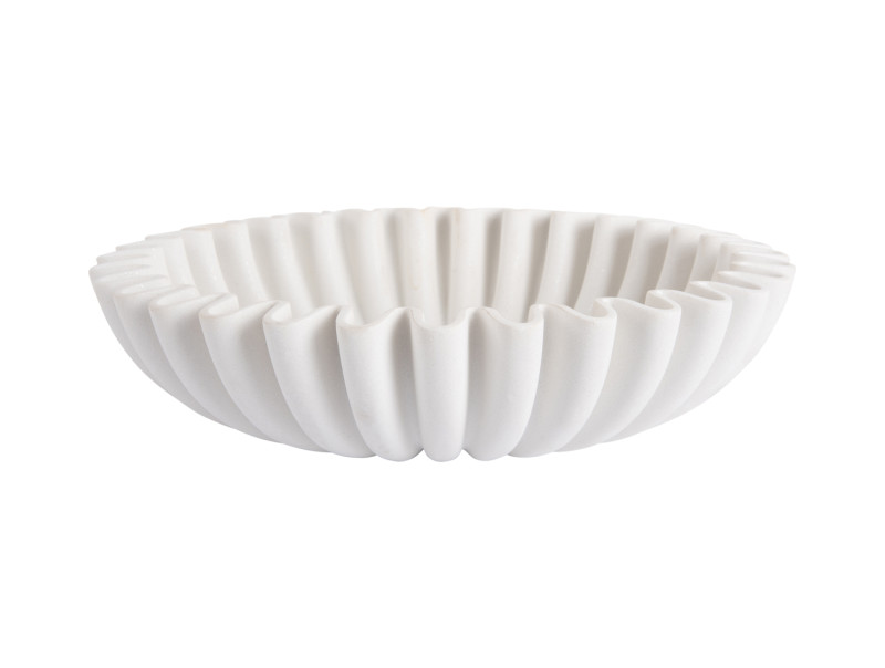 Bowl WAVE LARGE in Fb. white, Schüssel, Keramik, Riffelrand, weiß, Tellerform