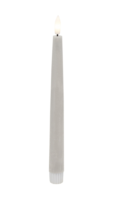 L.C. Wholesaler LED-Dinnerkerze 2er-Set BASIC ca. Ø 2,2, H 26,5cm in sand smooth, 2.5x26.5cm