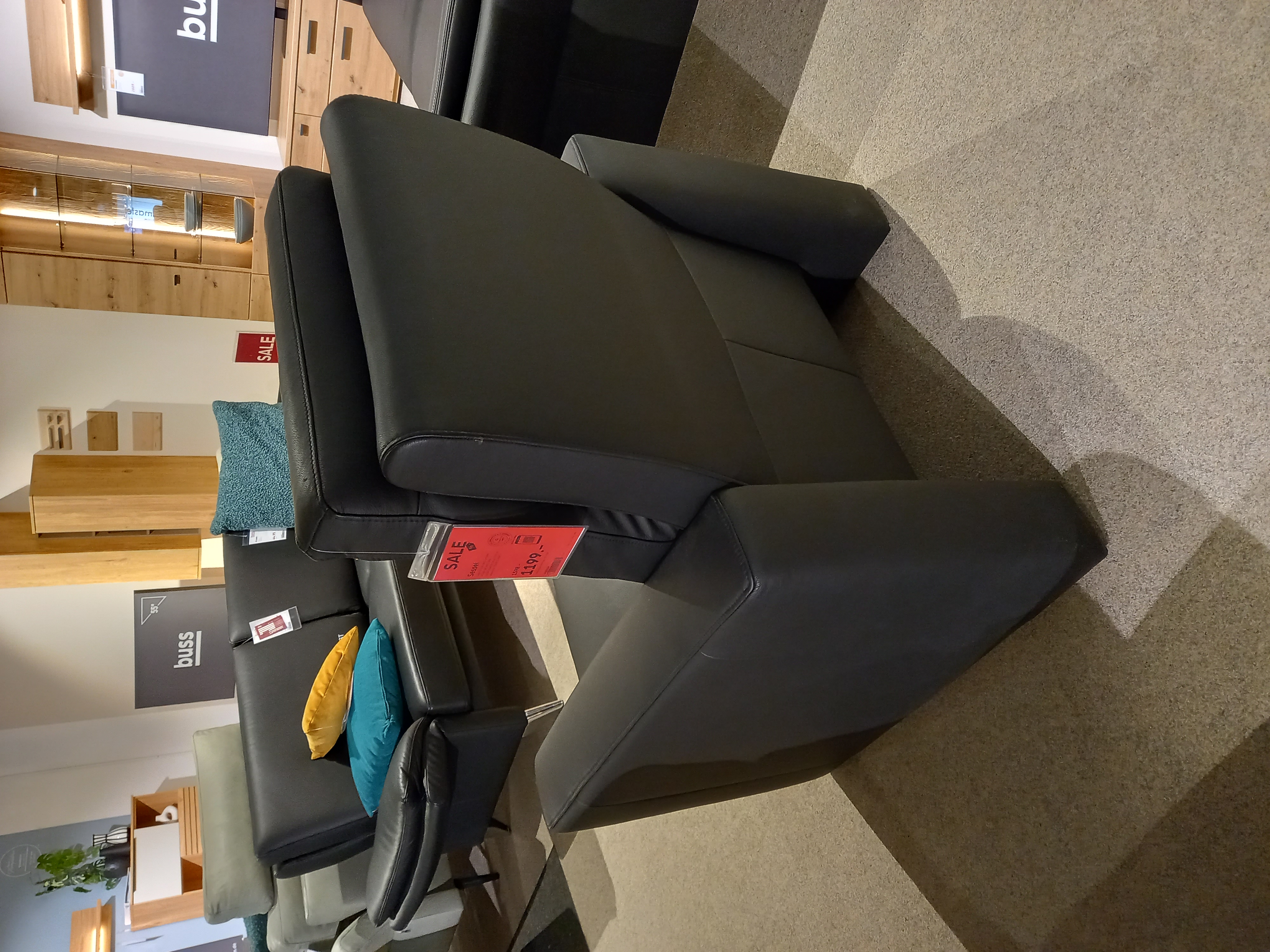 Wima Sessel in Leder 91/0105 Classic schwarz, Moebel, Stuhl, Sessel