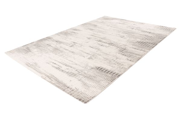Webteppich NAPOLI ca. 160x230cm in Farbe silver, Teppich, Läufer, Glättende Muster, Crinkle-Optik, Hellgrau