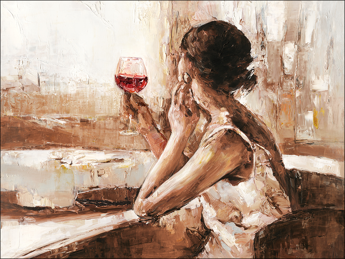 PRO ART Canvas-Art Junges Wohnen 120x90cm Girl With Wine Glass