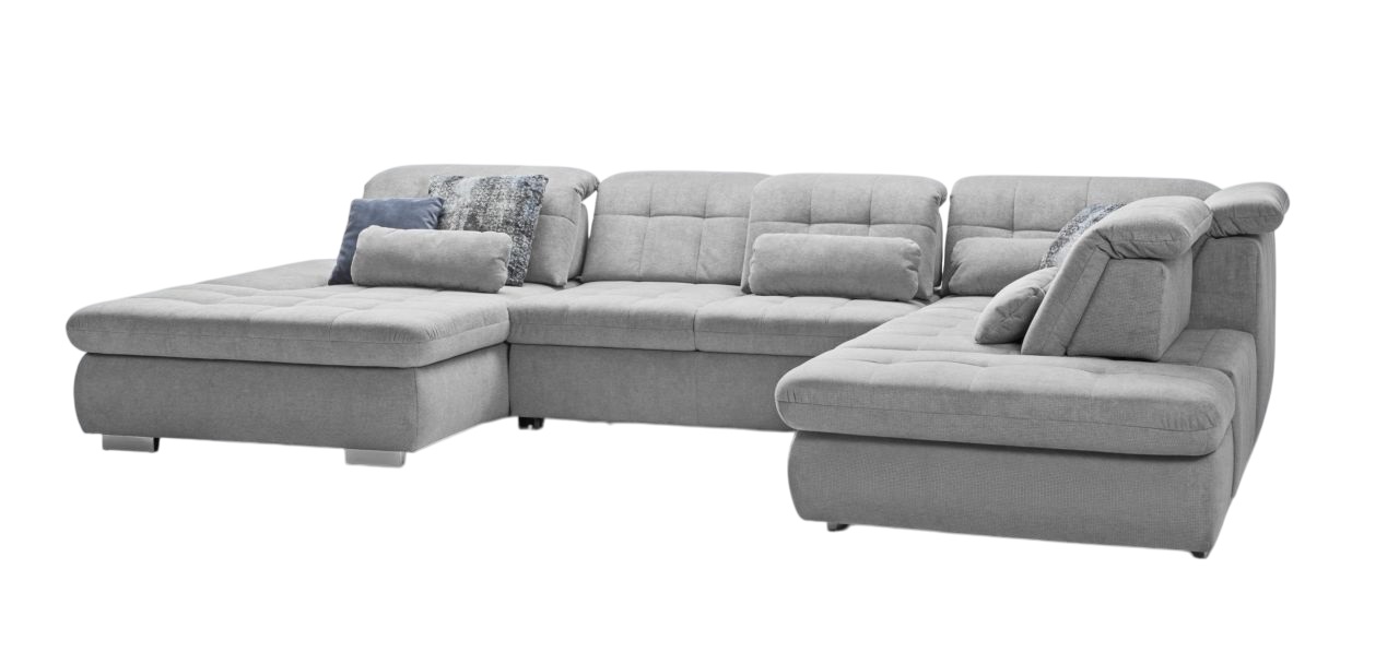 Modulmaster Wohnlandschaft VS-XP-MP1065 ca. 382x260 Grau Wohnlandschaft VS-XP-MP1065 ca. 382x260cm in Stoff Belle silver