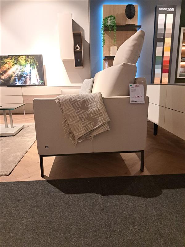 Rolf Benz Sofa Cara ca. 199cm in Leder seidengrau