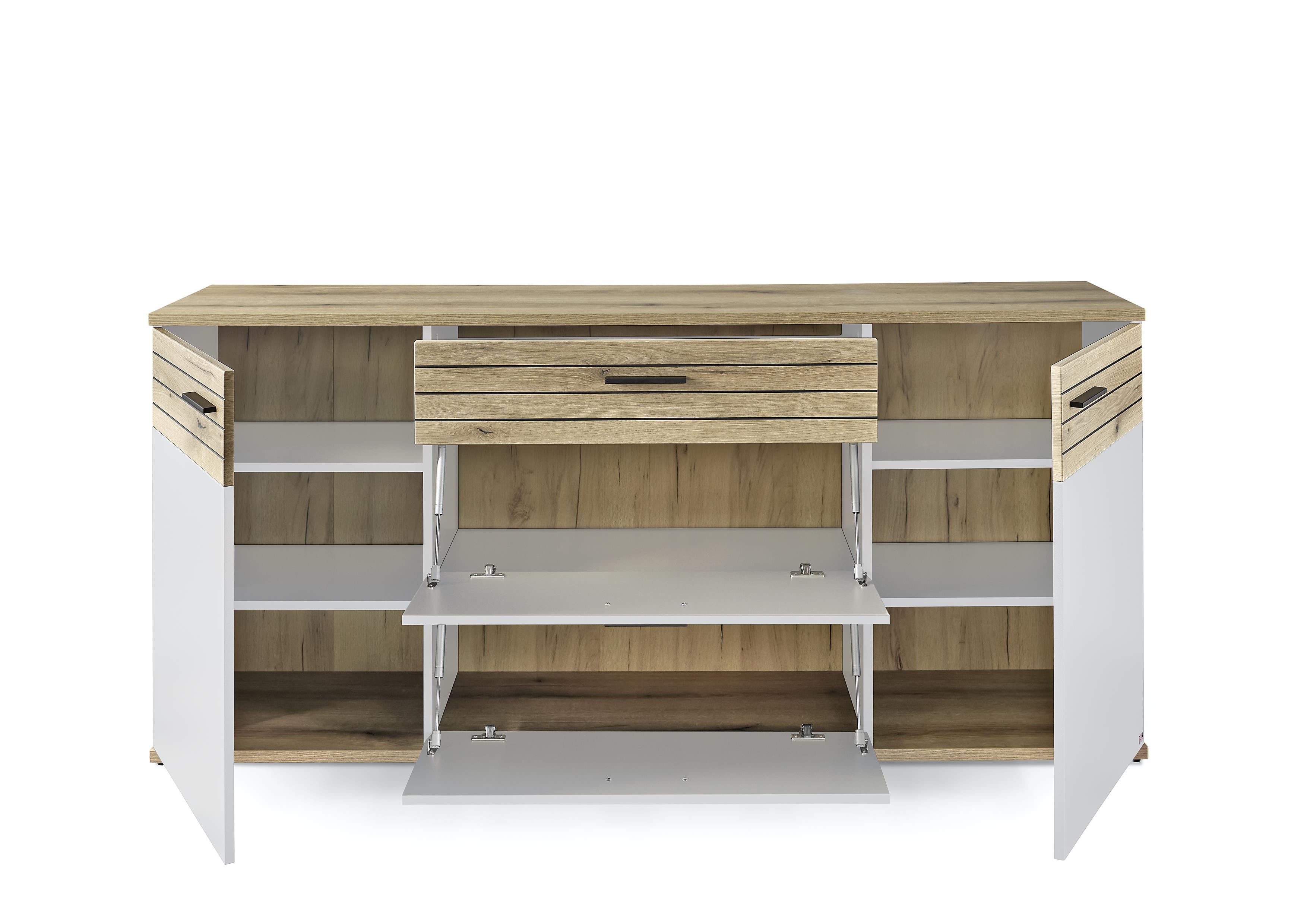 Set One by Musterring Sideboard SO QUINCY ZAMK04 ca. 180x82x40cm in Coast Evoke Eiche/lichtgrau