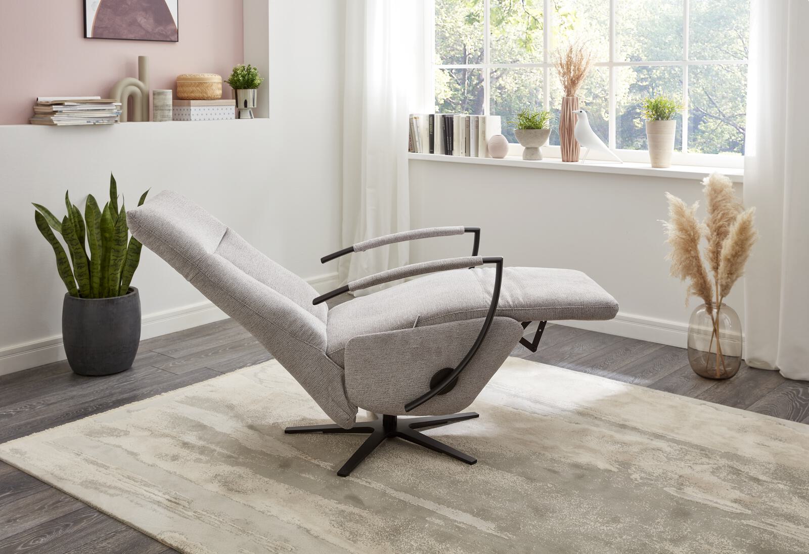 Polsteria Relaxsessel ERGO CONCEPT STYLE in Stoff Orlean silber