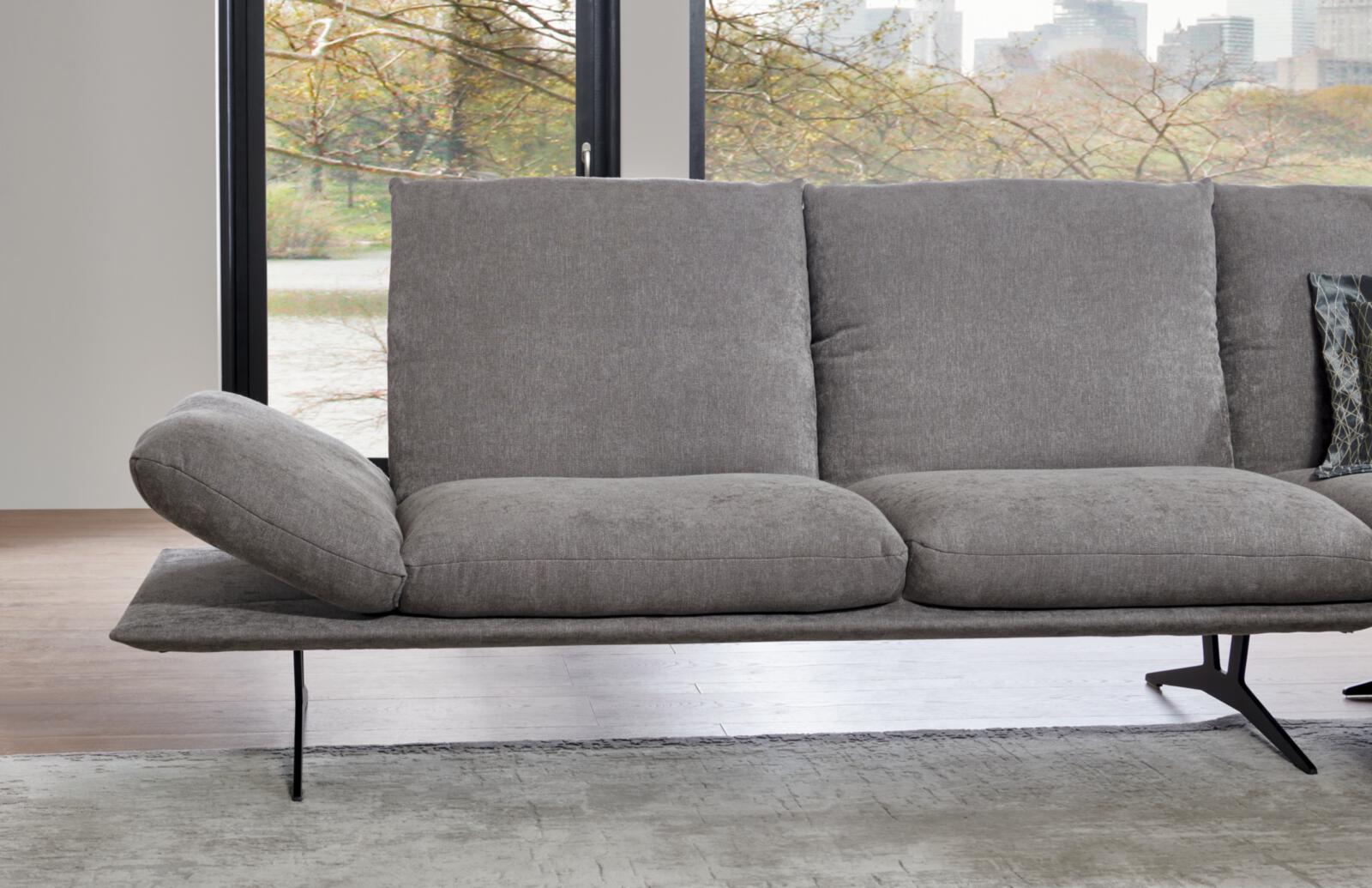 Koinor Eckkombination FINLAY ca. 315x159 cm in Stoff Impression grau Koinor Eckkombination FINLAY ca. 315x159 cm in Stoff Impression grau, sofa, sectional, Leinen, Grau, Kissen