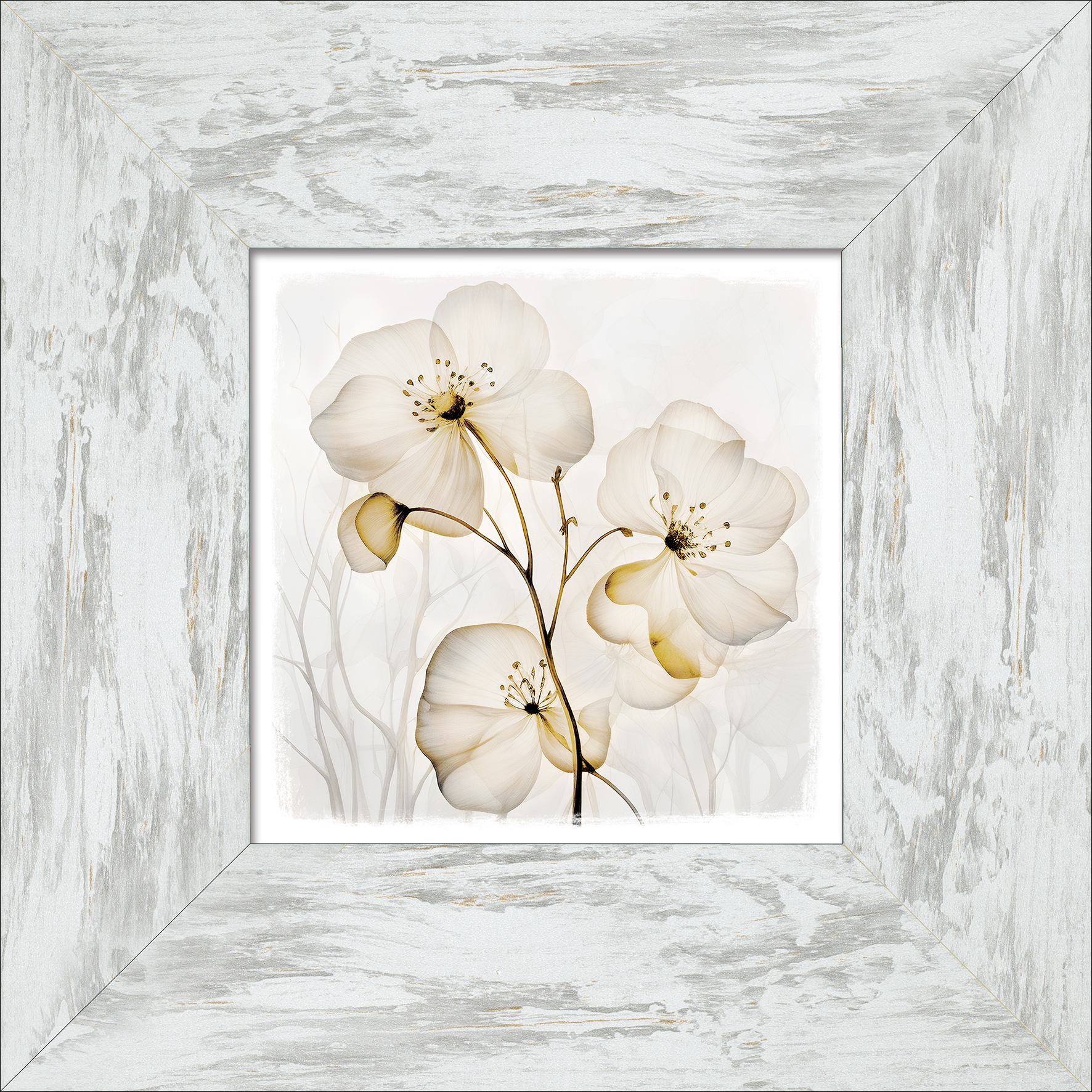 PRO ART New Classic Wood 34x34cm Transparent Flowers II