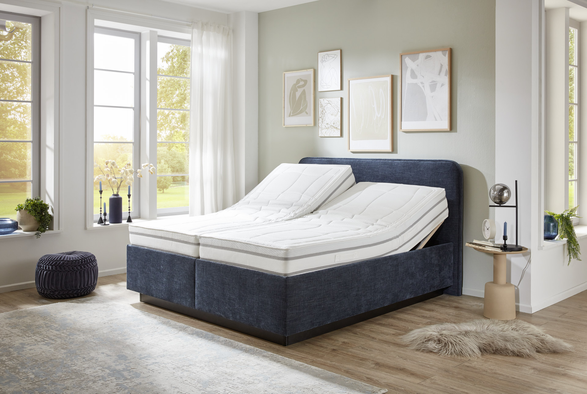 Oschmann Comfortbetten Polsterbett DREAMPLACE ca. 180x200cm in Stoff Rob marine