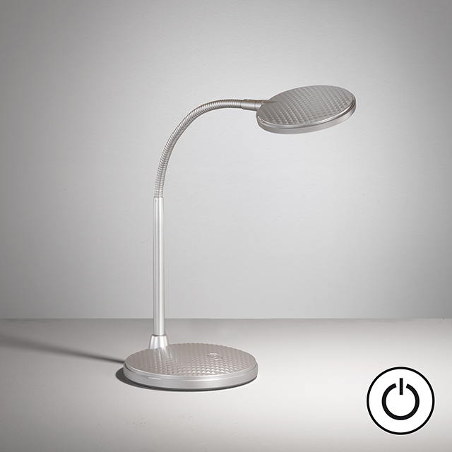 Fischer & Honsel LED-Tischleuchte WORK 1-flammig in Farbe Kunststoff silberfarbig Fischer & Honsel LED-Tischleuchte WORK 1-flammig in Farbe Kunststoff silberfarbig, Lampe, Tischlampe, Lampenschirm