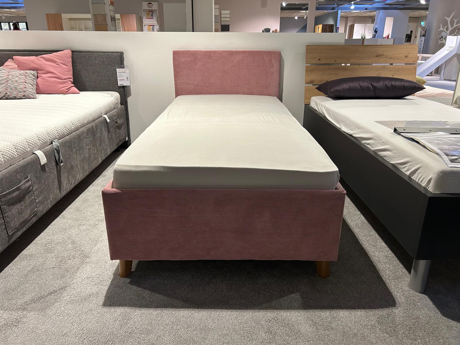 Polsterbett in Stoff Cord Scala rose 06