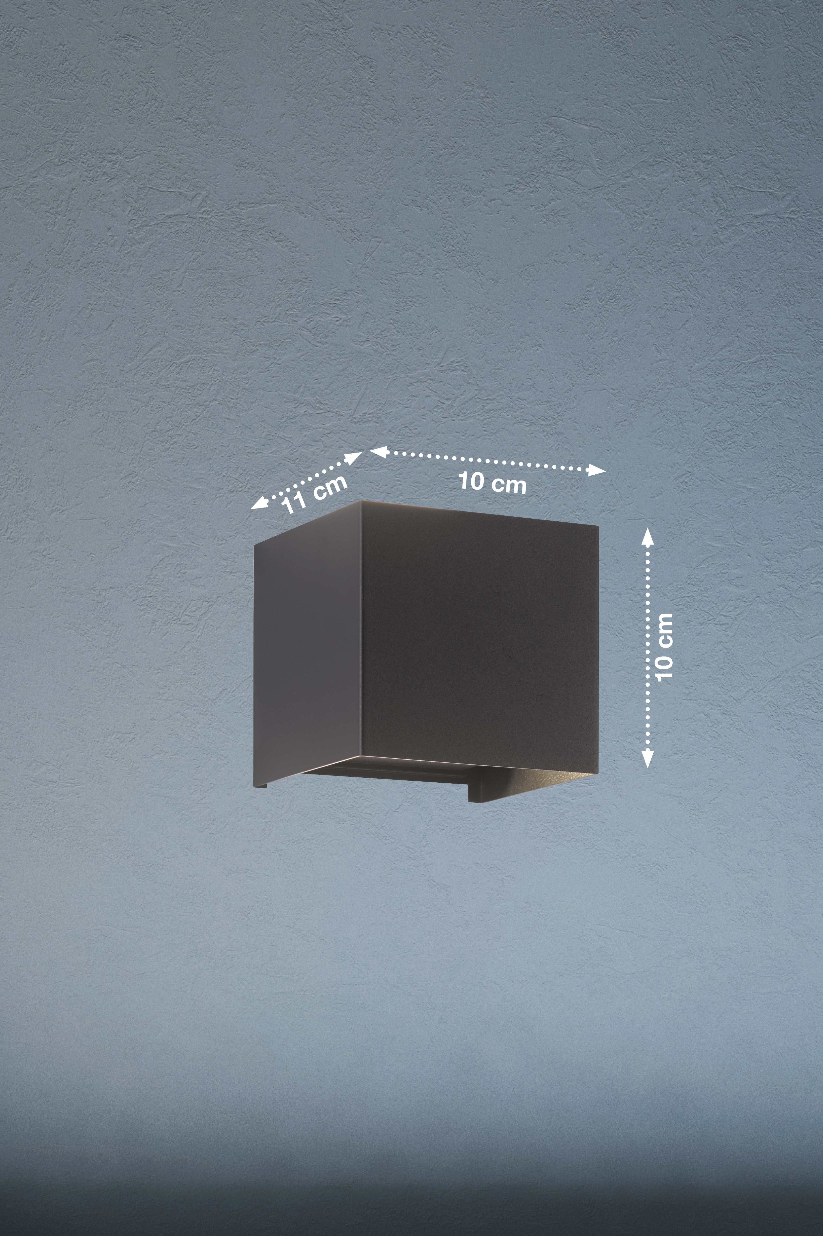 Fischer & Honsel LED-Wandleuchte WALL in Metall schwarz matt