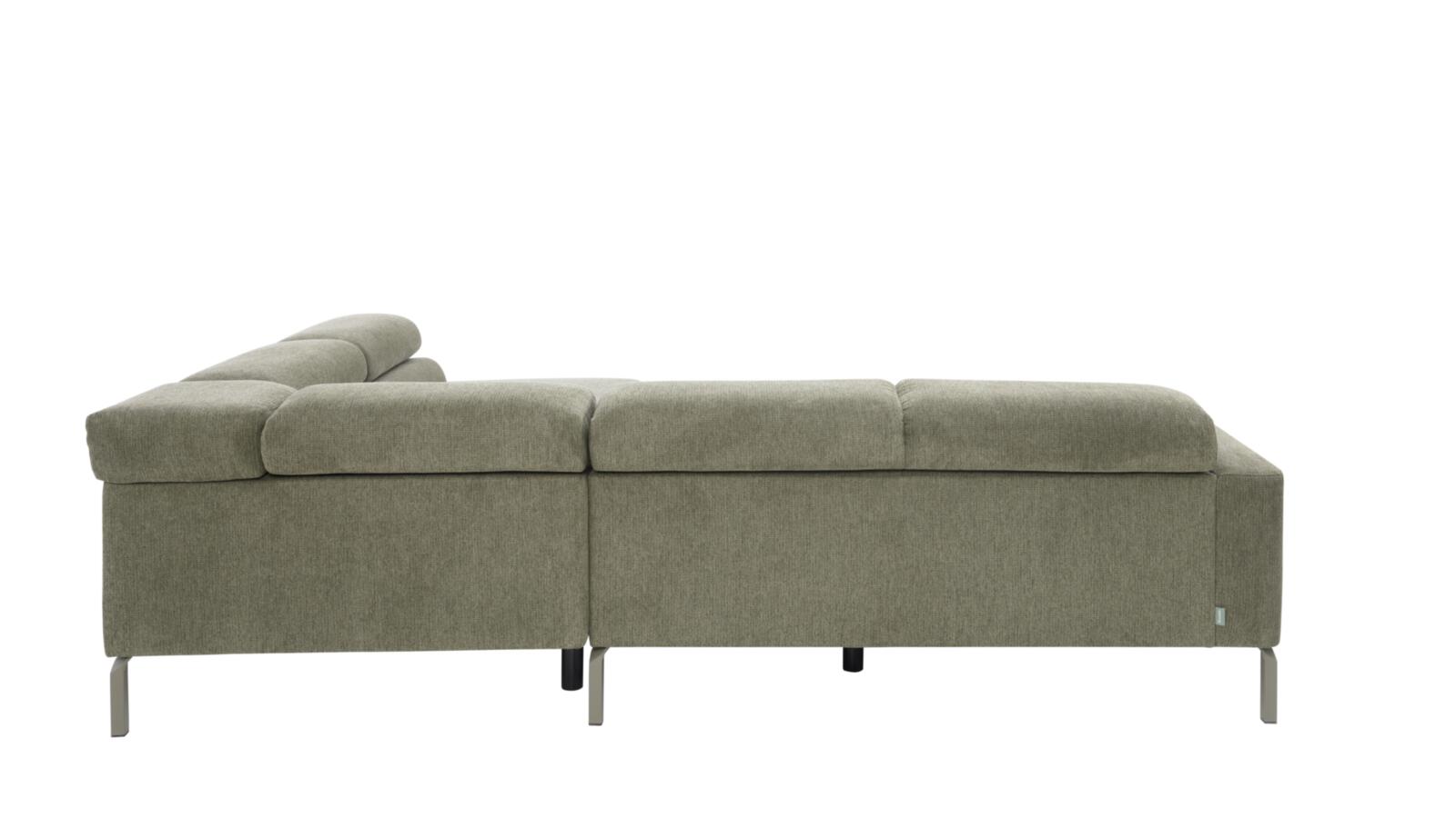 Roomio Polsterecke NO. 4106 ca. 267x219cm in Stoff Famous turtle, wohnzimmer-sofa, ecksofa, beige, stoff, chrome-füße