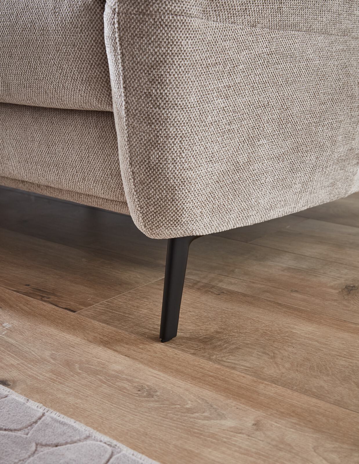 Polsteria Polstereckgruppe FERNANDO ca. 258x288cm in Stoff Aurin beige/Leder Evita smoke