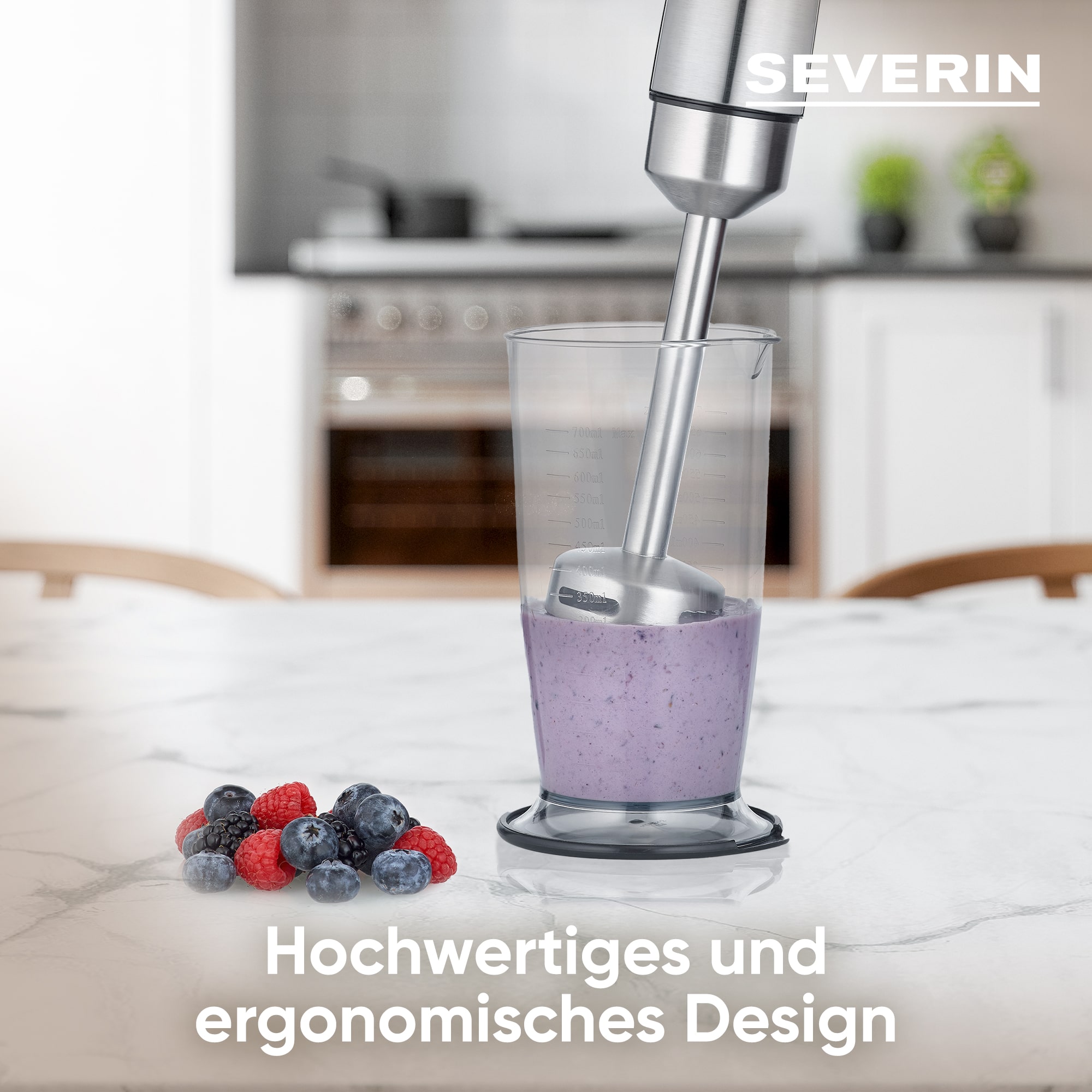 Severin Stabmixer SM 3773 in Edelstahl gebürstet/schwarz