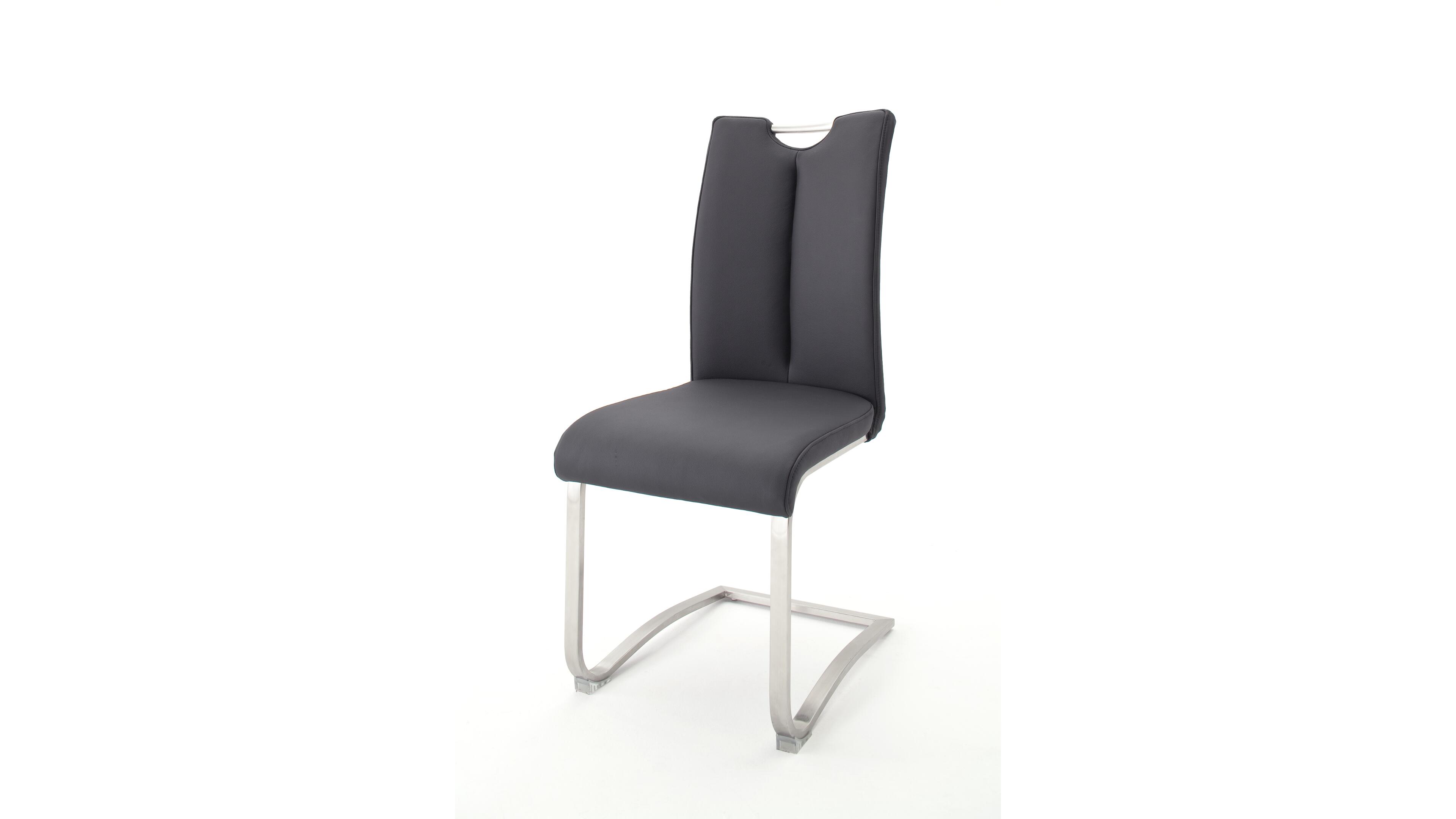 Schwingstuhl ARTOS in Stoff PU Leder schwarz, Stuhl, Sessel, Bezug, Gepolstert, Chromstahl