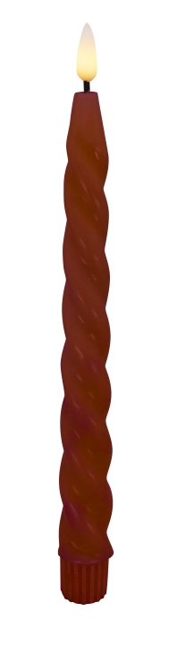 L.C. Wholesaler LED-Dinnerkerze 2er-Set WINTER ca. Ø 2,2, H 17,5cm in red smooth, 2.2x17.5cm