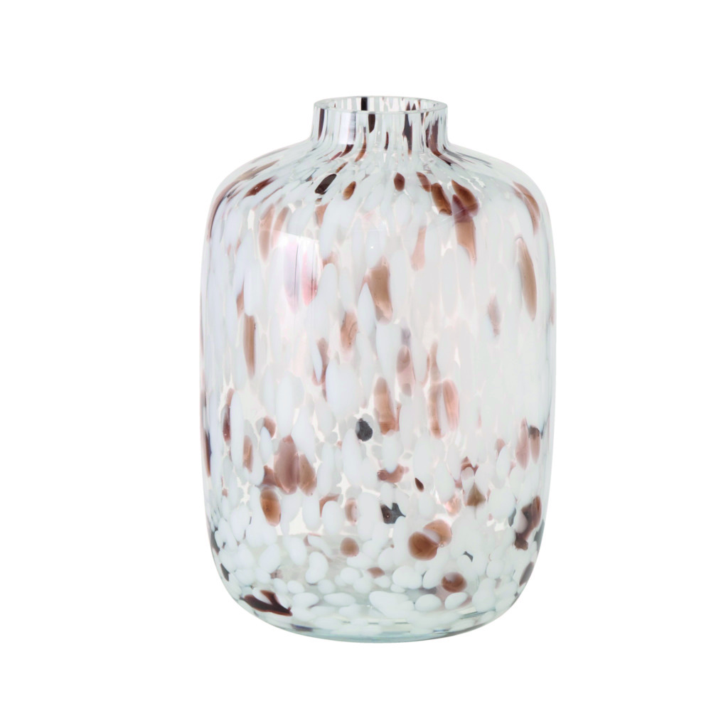  // Vase Borea // Glas durchgefärbt // braun, weiß // Höhe ca. 26 cm // Durchmesser ca. 18 cm