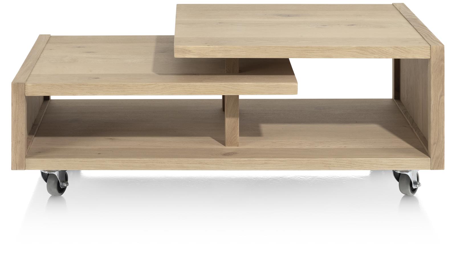 Henders & Hazel Couchtisch NYSTEAD ca. B60 H45 T120 cm in Eiche furniert Dune natural, holz, tisch, rollwagen, holztable, dreischichten