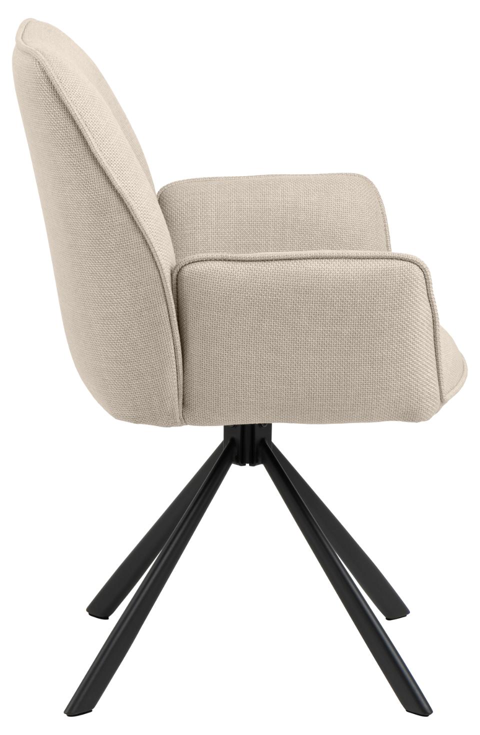 Esszimmerstuhl EDGAR in Stoff Juto beige 4, Sessel, Bezugstoff, Gedeckte Farbe, Stuhlbasis, Fünfbein-Base