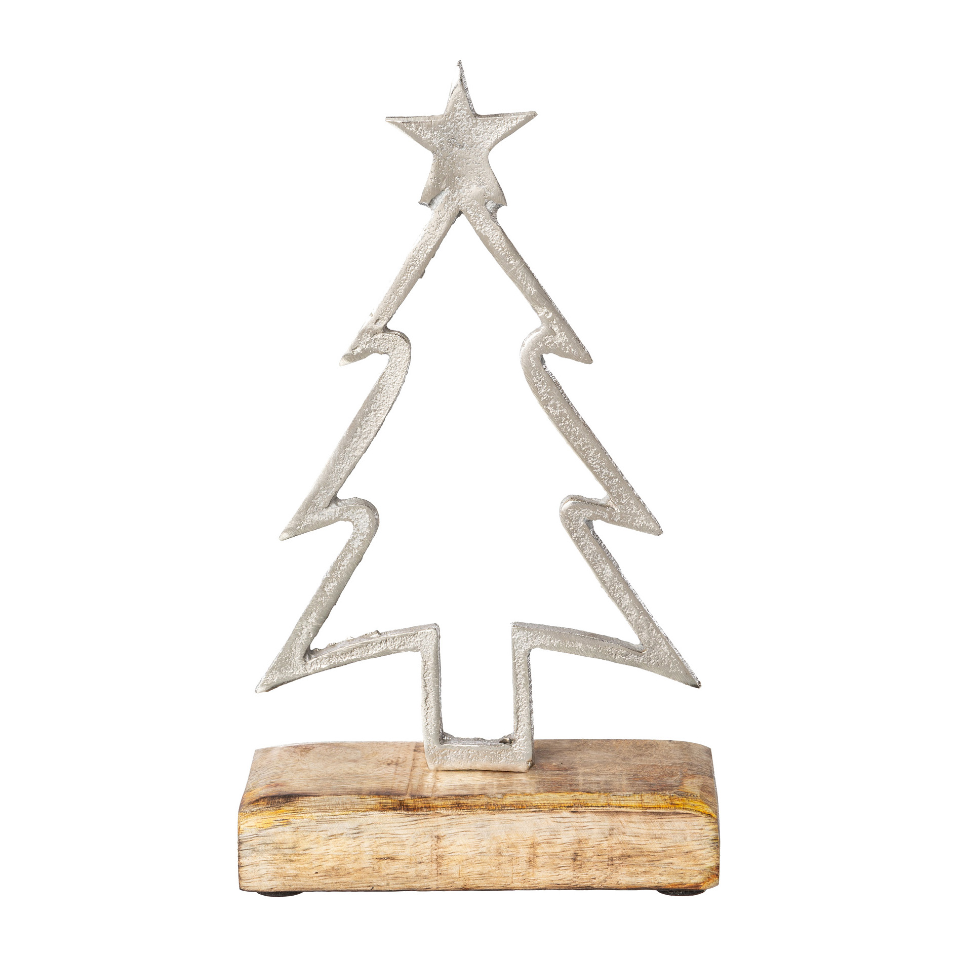 Aluminium Baum auf Holzbase Merve in Silber Aluminium Baum auf Holzbase Merve in Silber