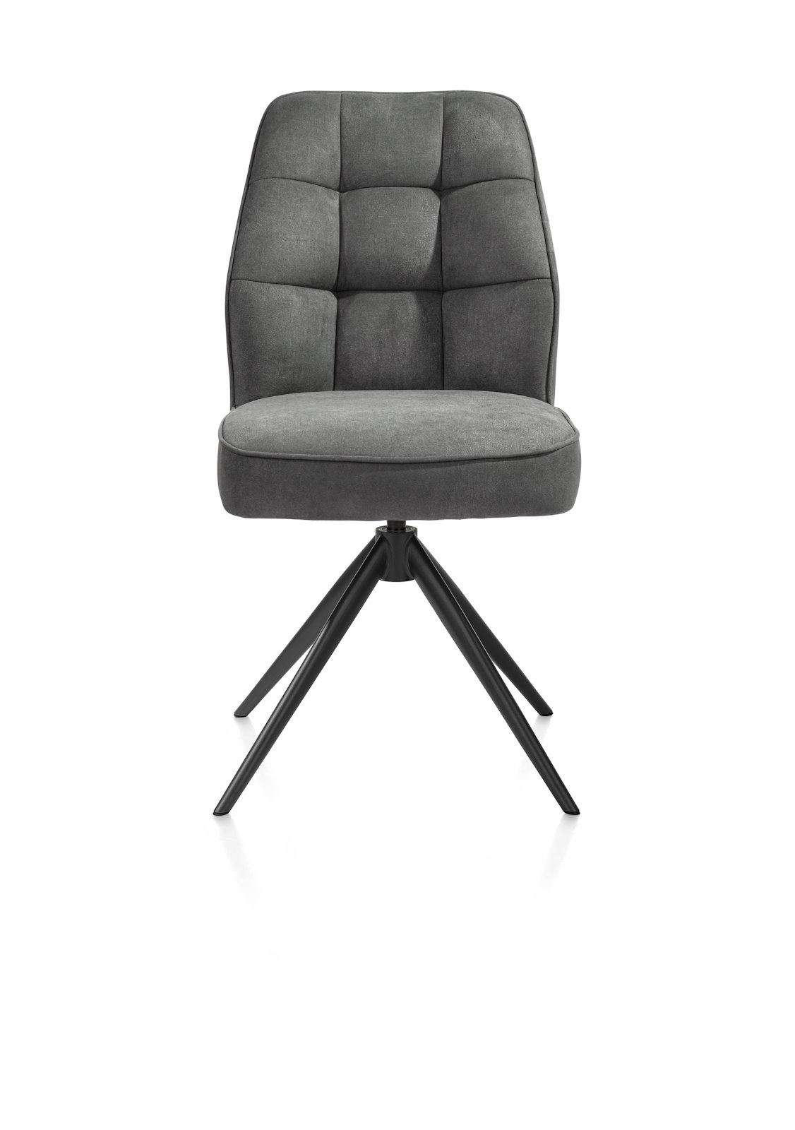 Henders & Hazel Stuhl BELL ca. B49 H89 T65 cm in Stoff Calabria anthrazit, Sessel, Stuhl, Grau, Memory-Schaum, Metallbeine