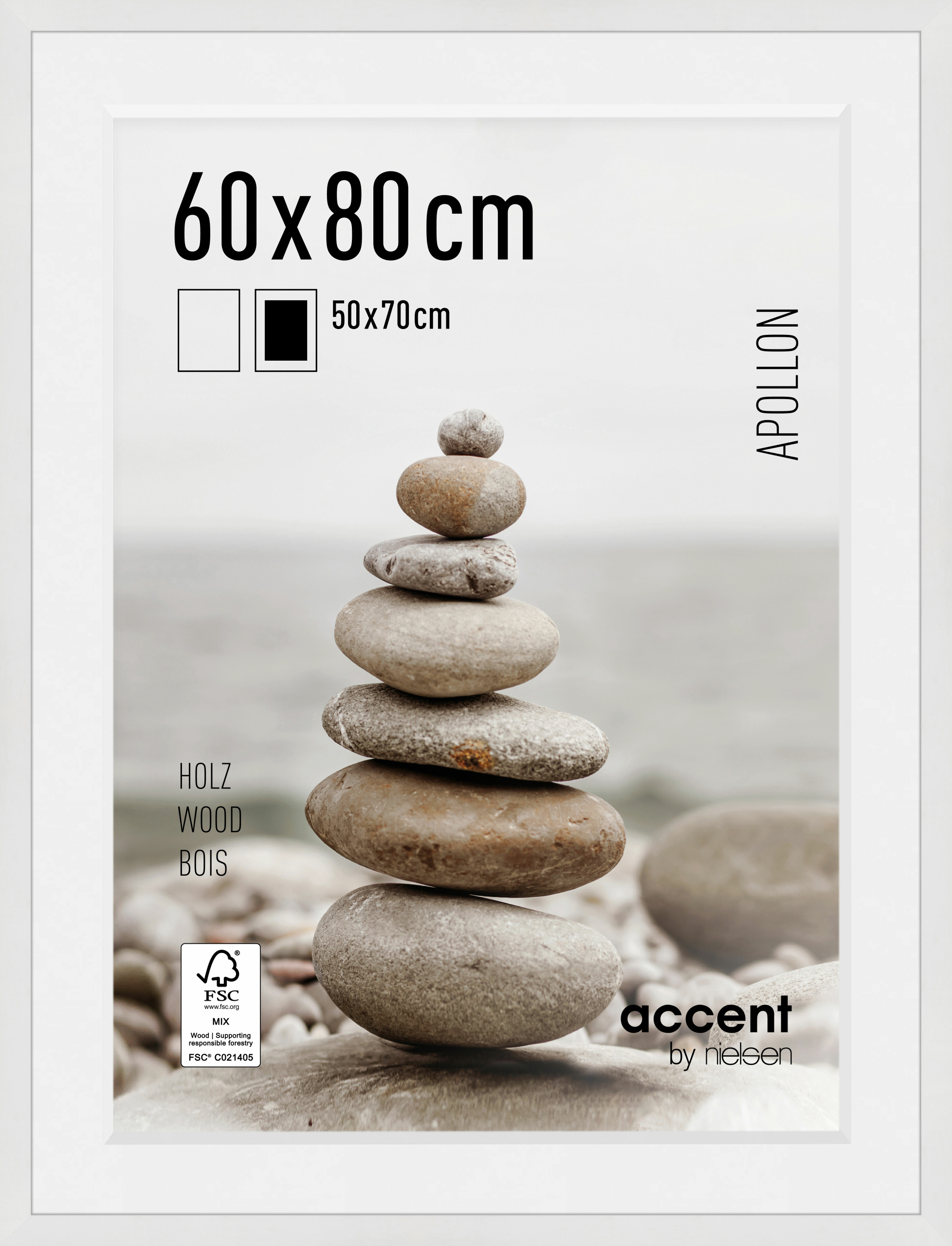 Accent by Nielsen Holz Bilderrahmen Apollon ca. 60x80cm in Farbe White