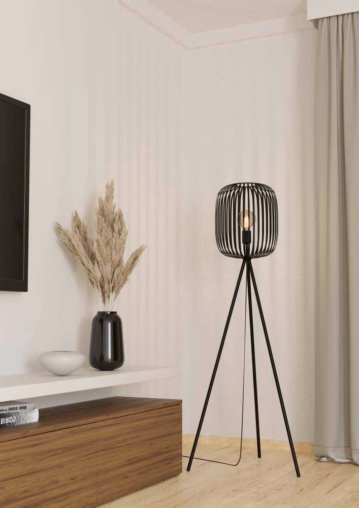 Eglo Leuchten Stehleuchte ROMAZZINA in schwarz